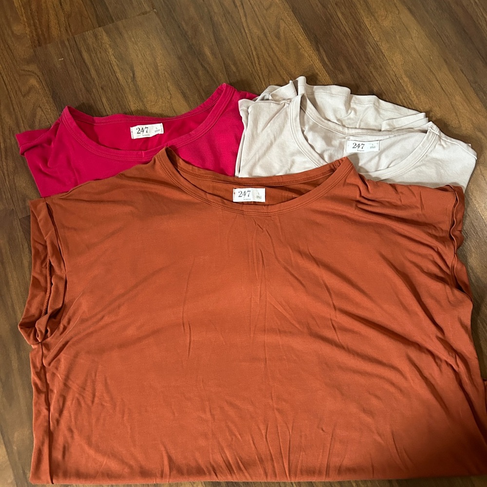 Maurices Short Sleeve Tops - Orange, Pink, Cream